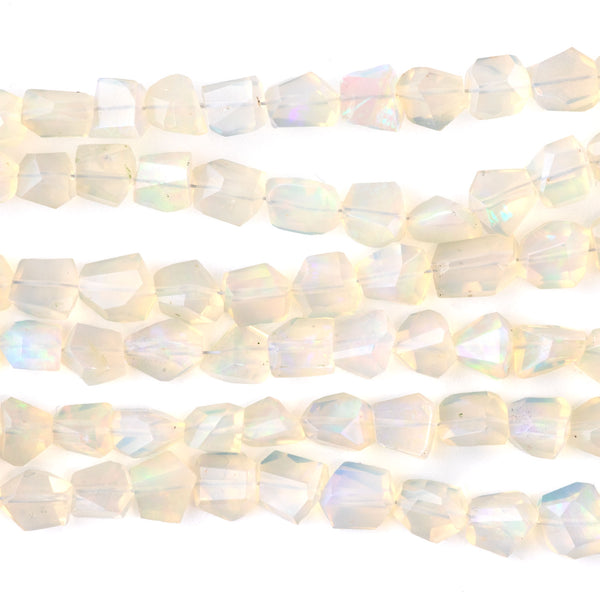 Ethiopian Opal 4-6x6-8mm Graduated Faceted Nugget - 15-16 Inch
