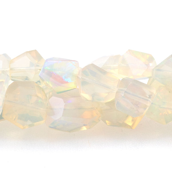 Ethiopian Opal 4-6x6-8mm Graduated Faceted Nugget - 15-16 Inch