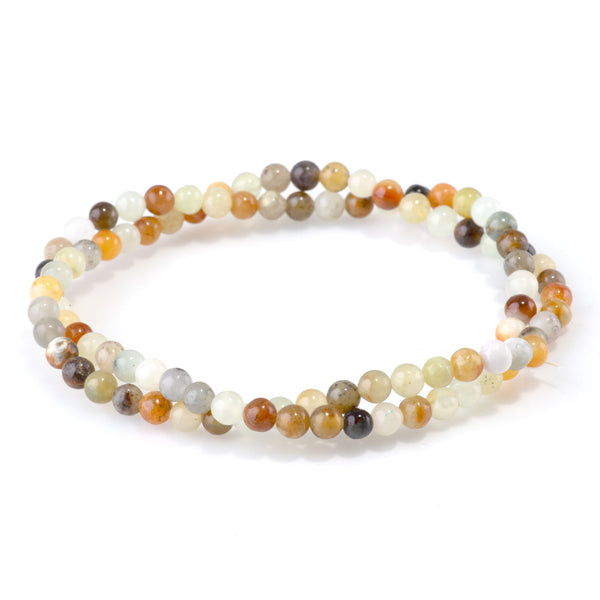 Flower Jade 4mm Round - 15-16 Inch