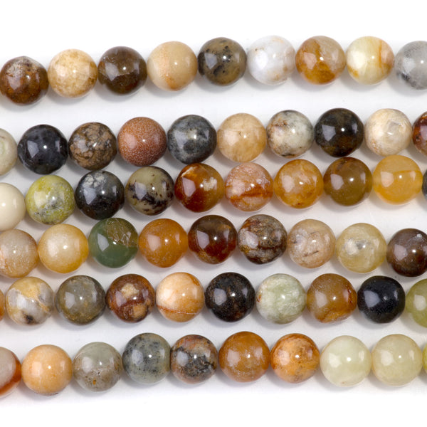 Flower Jade 8mm Round - 15-16 Inch