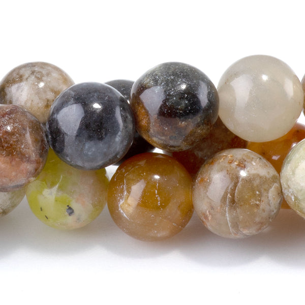 Flower Jade 8mm Round - 15-16 Inch