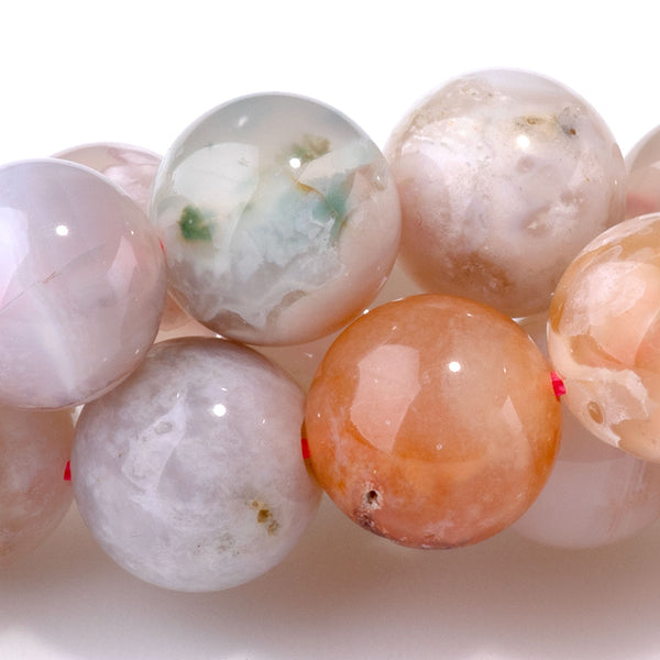 Flower Agate 10mm Round - 15-16 Inch