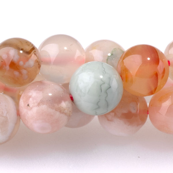 Flower Agate 8mm Round - 15-16 Inch