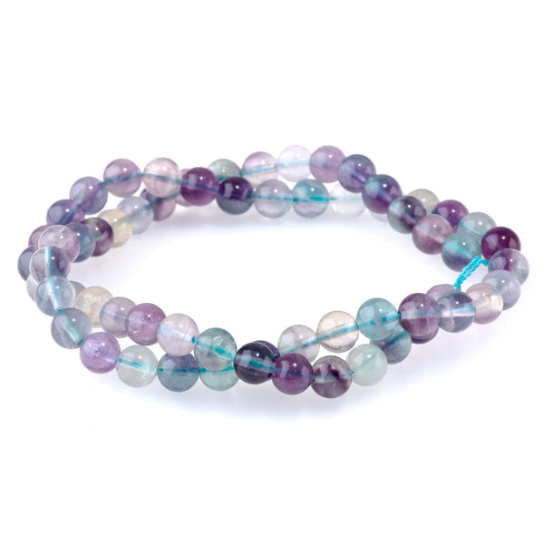 Fluorite 6mm Round A Grade - 15-16 Inch