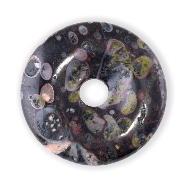 Flower Obsidian 40mm Donut Pendant