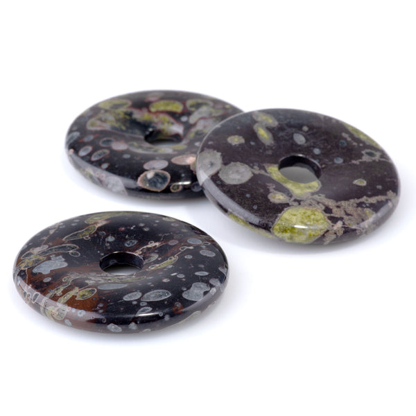 Flower Obsidian 40mm Donut Pendant