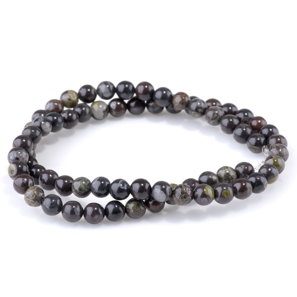 Flower Obsidian 6mm Round - 15-16 Inch