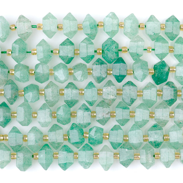 Green Aventurine 6x11mm Side Drilled Points - 15-16-Inch