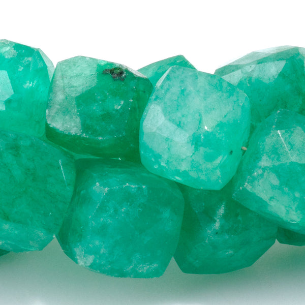Green Aventurine 8-9mm Faceted Cube - 8 Inch