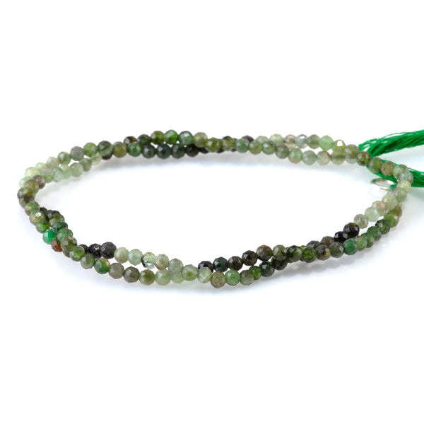 Green Garnet 3mm Banded Faceted Round A Grade - 15 Inch