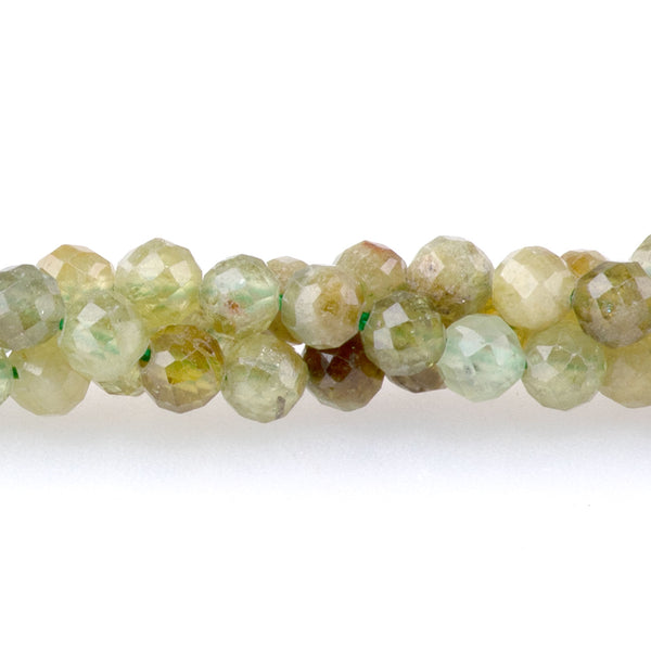Green Garnet 4mm Faceted Round Beads - 15-16 Inch