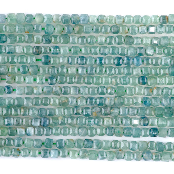 Green Kyanite 3mm Table Cut Cube A Grade - 15-16 Inch