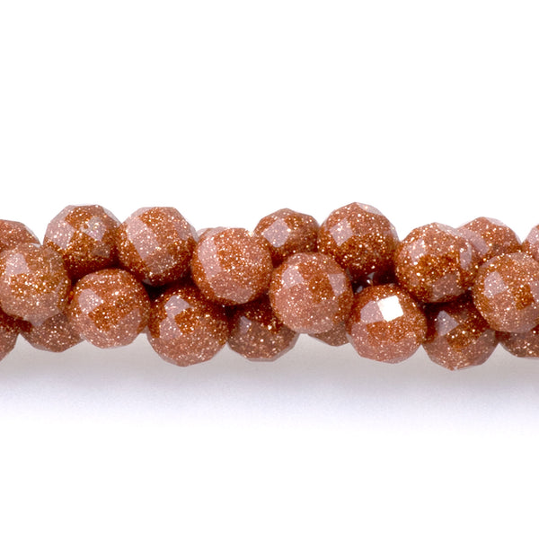 Goldstone 4mm Microfaceted Round - 15-16 Inch