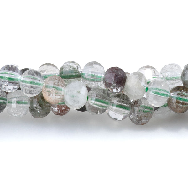 Green Lodalite Quartz 4mm Lantern - 15-16 Inch