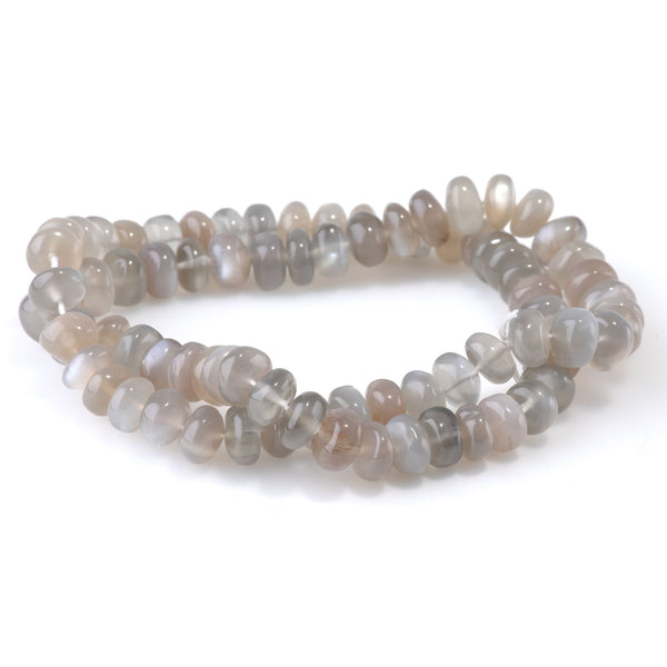 Grey Moonstone 8-9mm Irregular Rondelle - 15-16 Inch