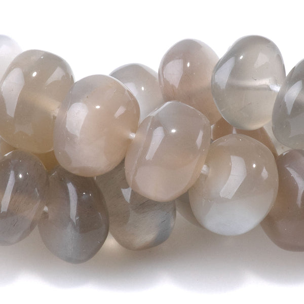 Grey Moonstone 8-9mm Irregular Rondelle - 15-16 Inch