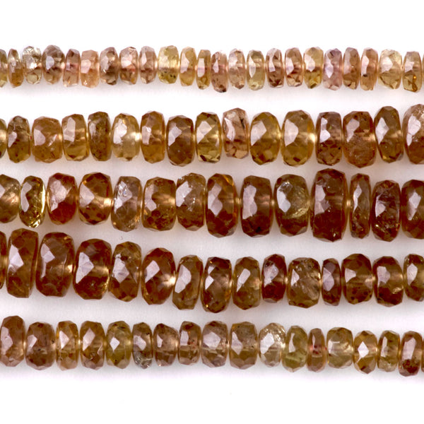 Champagne Garnet 3-6mm Graduated Faceted Rondelle - 17-18 Inch