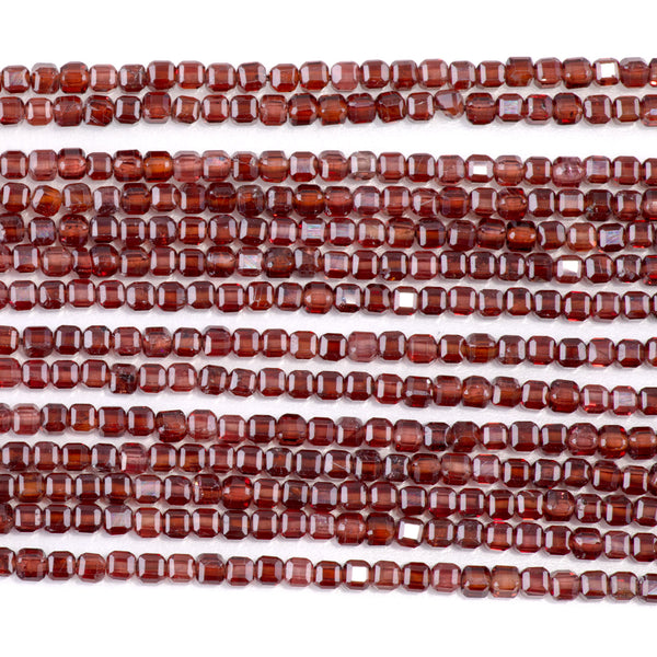 Champagne Garnet 3mm Table Cut Cube Bead - 15-16 Inch
