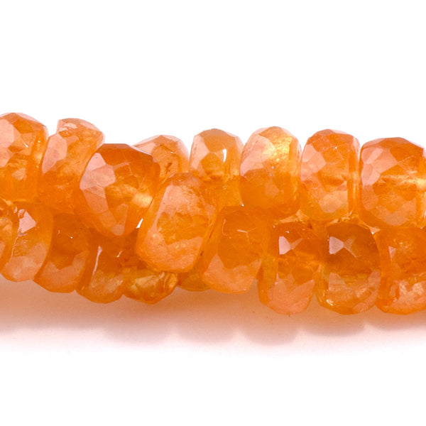Mandarin Garnet 4-6mm Graduated Faceted Rondelle - 15-16 Inch