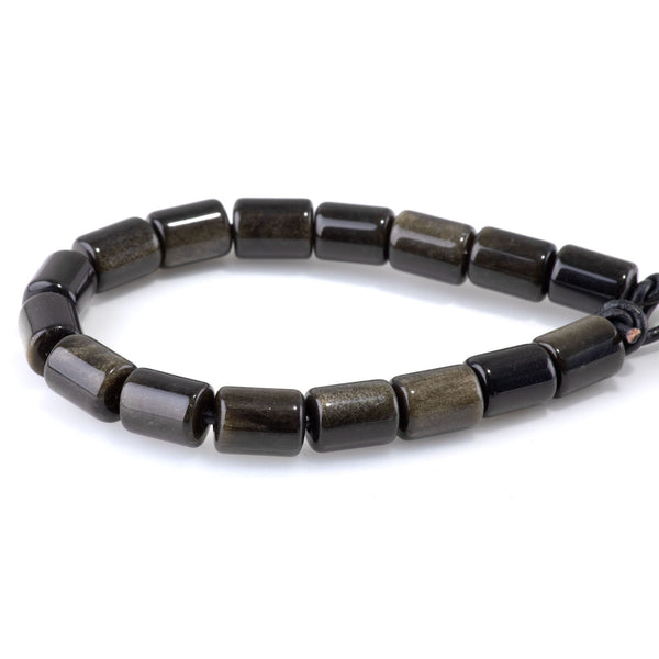 Golden Obsidian 10x14mm Barrel - Large Hole Beads