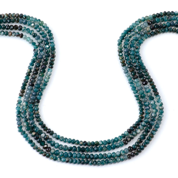Grandidierite 3x4mm Banded Faceted Rondelle - 15 Inch