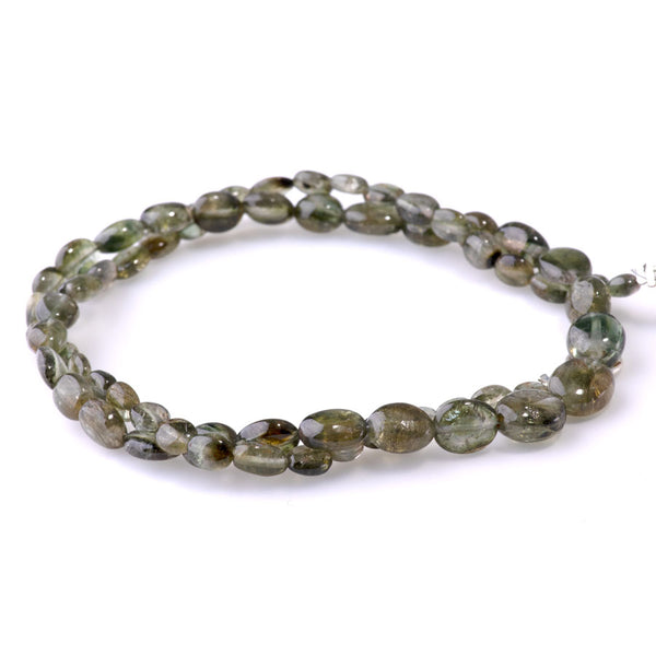 Green Tourmaline 4x5-7x9mm Graduated Nugget - 15-16 Inch