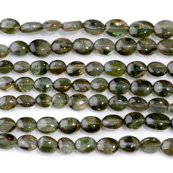 Green Tourmaline 4x5-7x9mm Graduated Nugget - 15-16 Inch