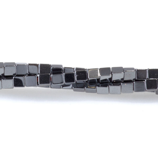 Hematite 2mm Cube   - 15-16 Inch