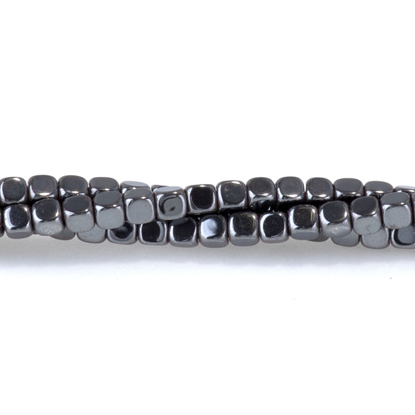Hematite 2mm Cut Cube 15-16 Inch