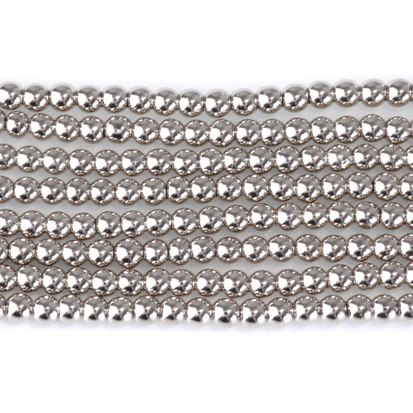 Hematite Antique Silver Plated 2mm Round - 15-16 Inch