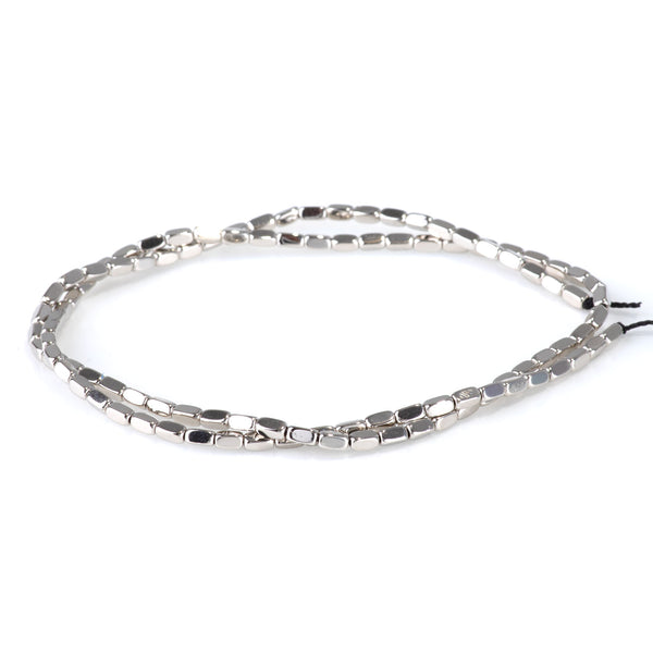 Hematite Antique Silver Plated 2x4mm Corner Cut Nugget - 15-16 Inch