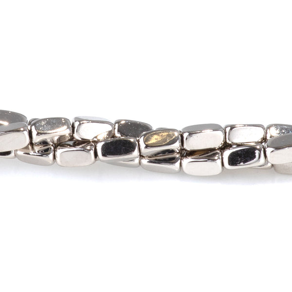 Hematite Antique Silver Plated 2x4mm Corner Cut Nugget - 15-16 Inch