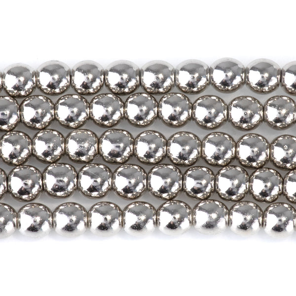 Hematite Antique Silver Plated 4mm Round - 15-16 Inch