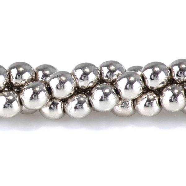 Hematite Antique Silver Plated 4mm Round - 15-16 Inch