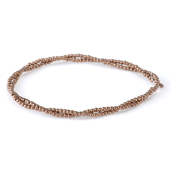 Hematite Copper Plated 2mm Round - 15-16 Inch
