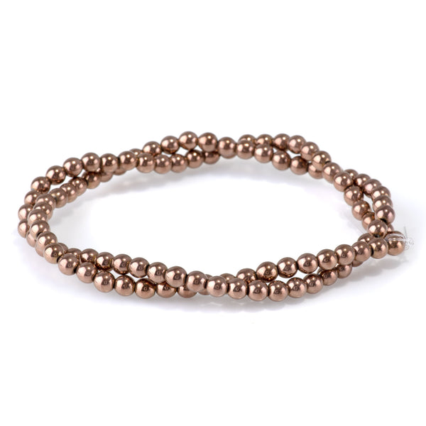 Hematite Copper Plated 4mm Round - 15-16 Inch