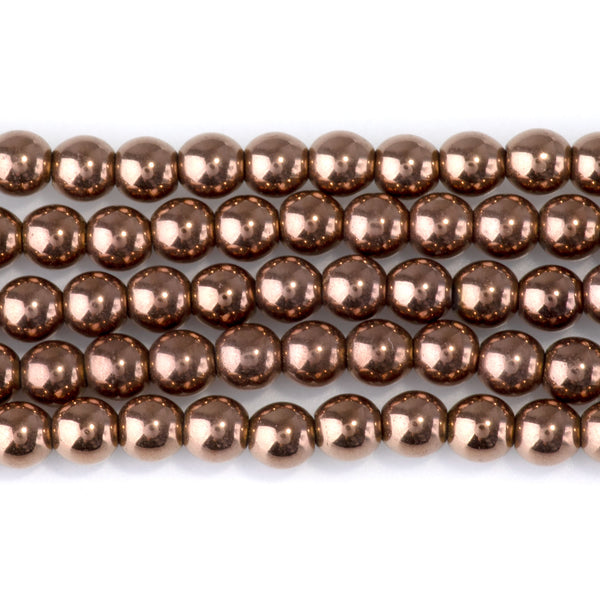 Hematite Copper Plated 4mm Round - 15-16 Inch