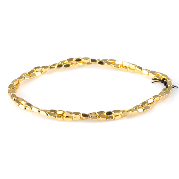 Hematite Dark Gold 2x4mm Corner Cut Nugget - 15-16 Inch
