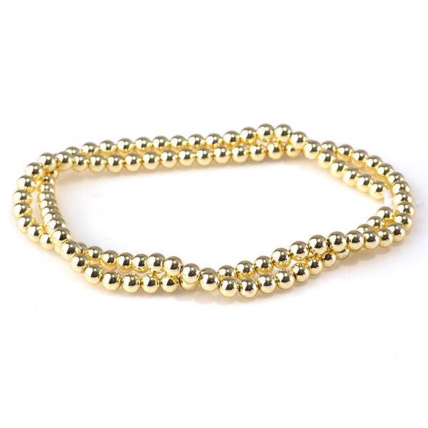 Hematite Dark Gold Plated 4mm Round 15-16 Inch