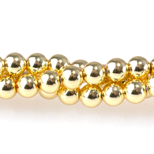 Hematite Dark Gold Plated 4mm Round 15-16 Inch