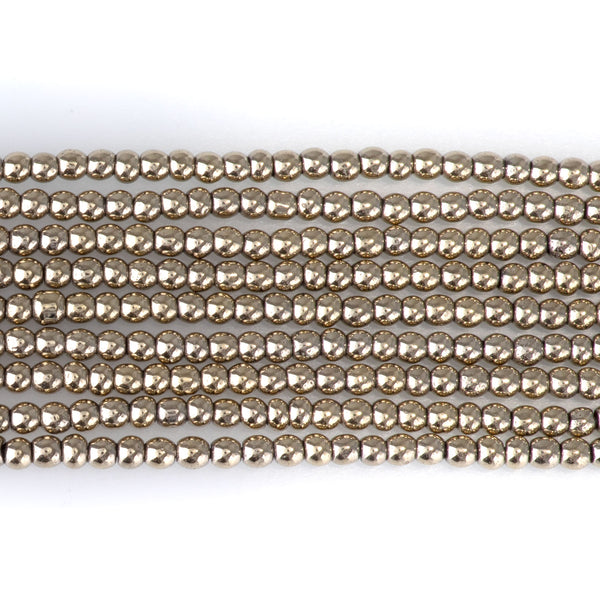 Hematite Pyrite Plated 2mm Round - 15-16 Inch