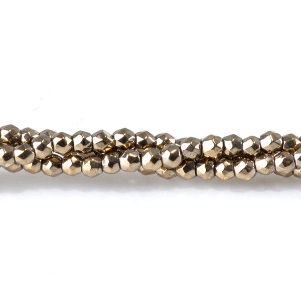 Hematite Copper Plated 2mm Faceted Round - 15-16 Inch