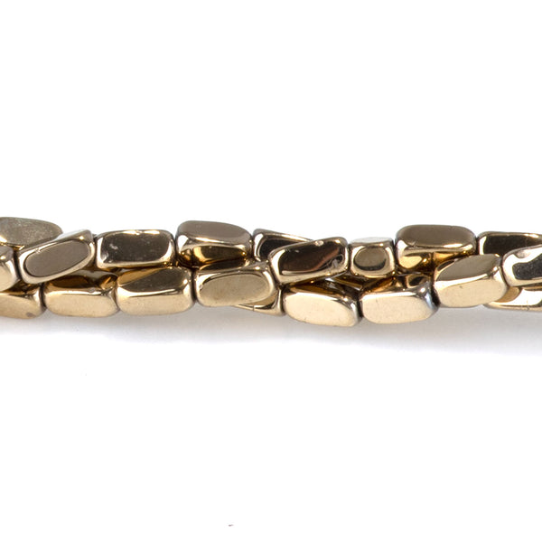 Hematite Pyrite Plated 2x4mm Corner Cut Nugget - 15-16 Inch