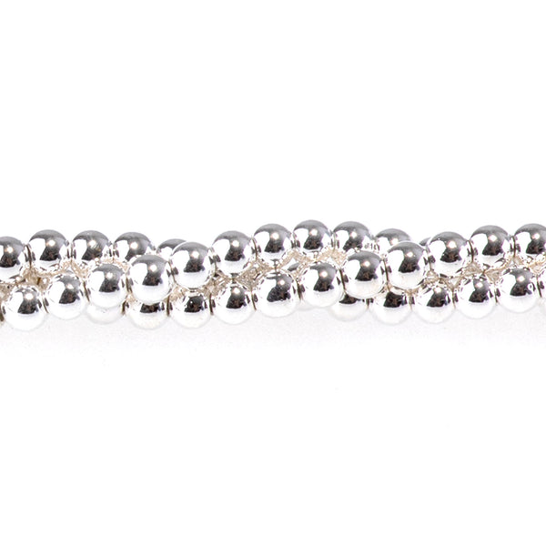 Hematite White Silver Plated 2mm Round 15-16 Inch