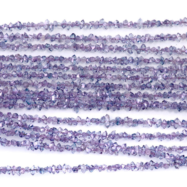 Purple Herkimer Quartz 1-3mm Point - 15-16 Inch