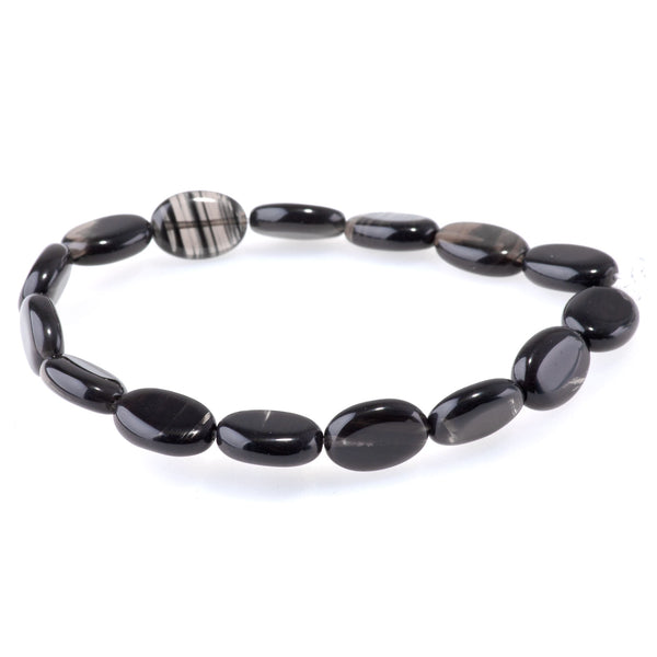 Ice Obsidian 10x14mm Oval - 8-Inch
