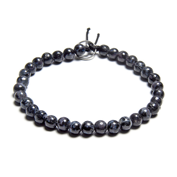 Indigo Gabbro 6mm Large Hole Round - 8 Inch