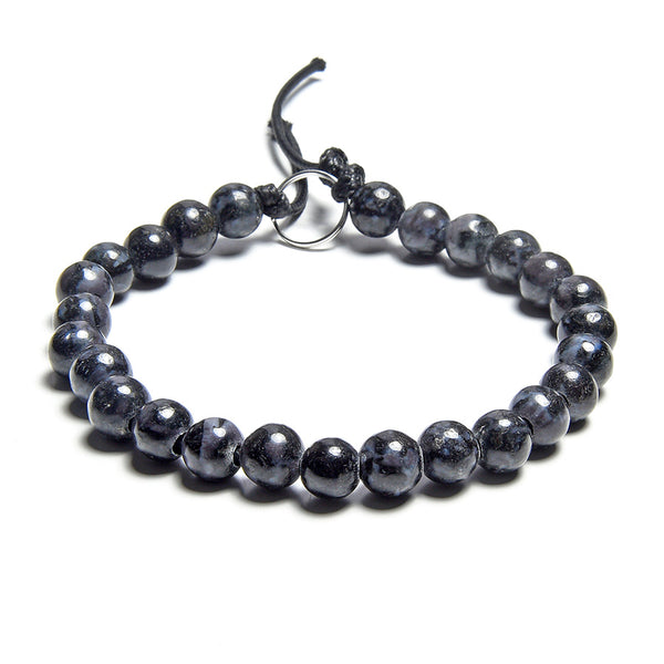 Indigo Gabbro 8mm Large Hole Round - 8 Inch