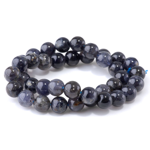 Iolite 10mm Round A Grade - 15-16 Inch