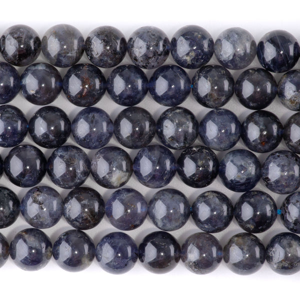 Iolite 10mm Round A Grade - 15-16 Inch